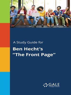 cover image of A Study Guide for Ben Hecht's "The Front Page"